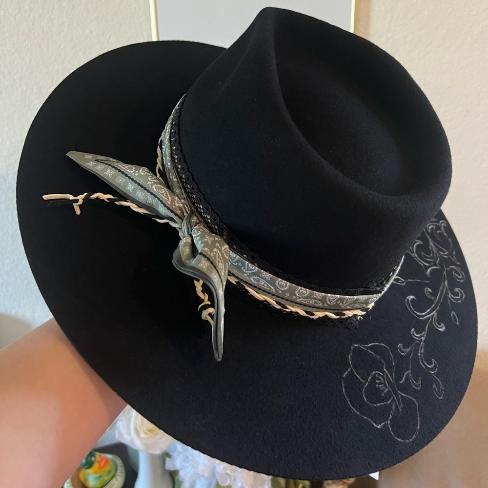 Custom Burned Black Lack of Color Hat - Picture 9 of 13